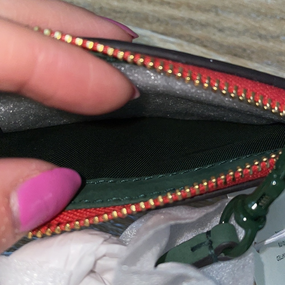 Tory Burch Red & Green Watermelon Beaded Zip Card Holder - Picture 8 of 10